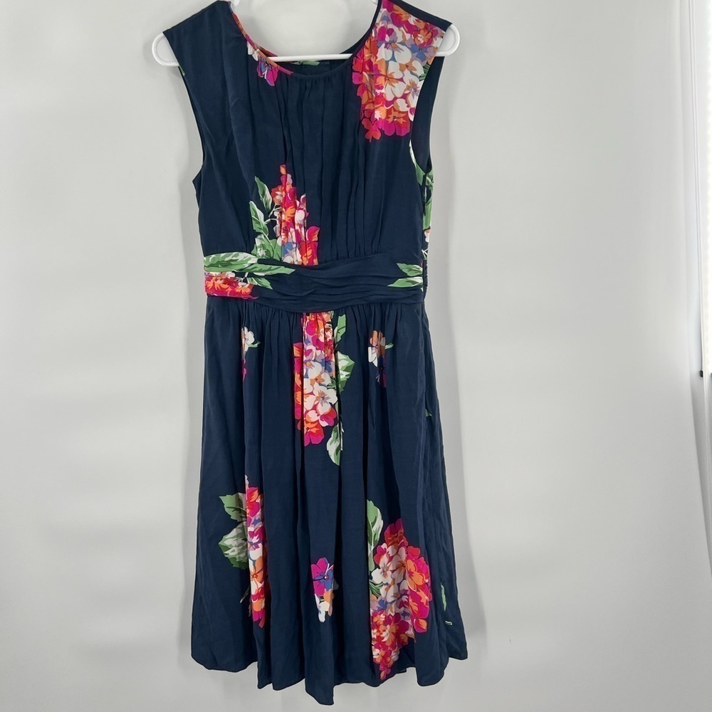 Boden floral dress blue pink green size 4R